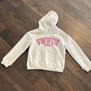 Lola + The Boys White Hoodie with Pink 'Swiftie' Design